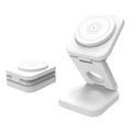 Triple-Fold Portable Magnetic Wireless Fast Charging Stand For Phone, Smart Watch and Earphones